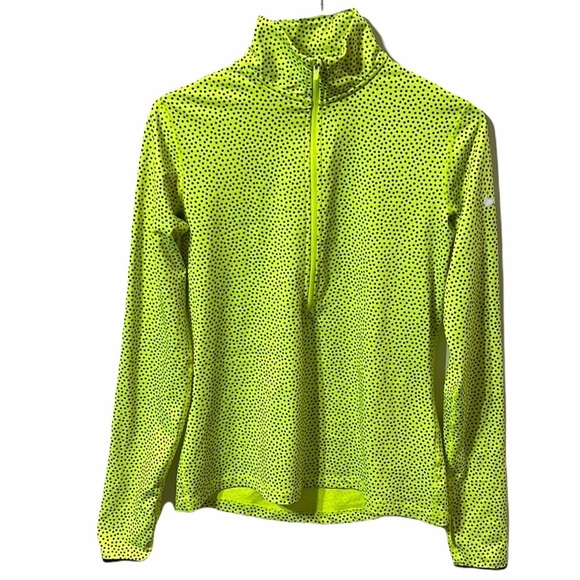 Nike Jackets & Blazers - Nike Pro Neon Polka-dot Half Zip Pullover Size M